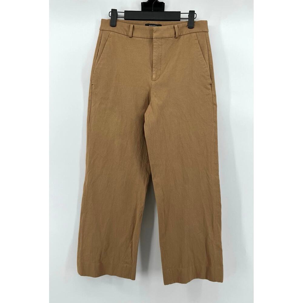 Banana Republic Sloan Straight Cropped Pants Women's Size 4 Tan Office Casual